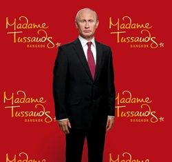 Russian President Vladimir Putin strikes a waxy pose.